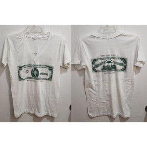 Vtg Stedman Women's V Neck T Shirt "Million Dollar Bill" Elliott #9 White Size M